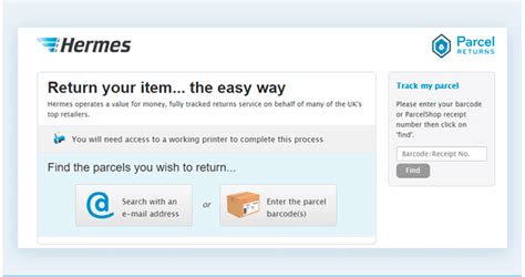 hermes return label|my hermes parcel return tracking.